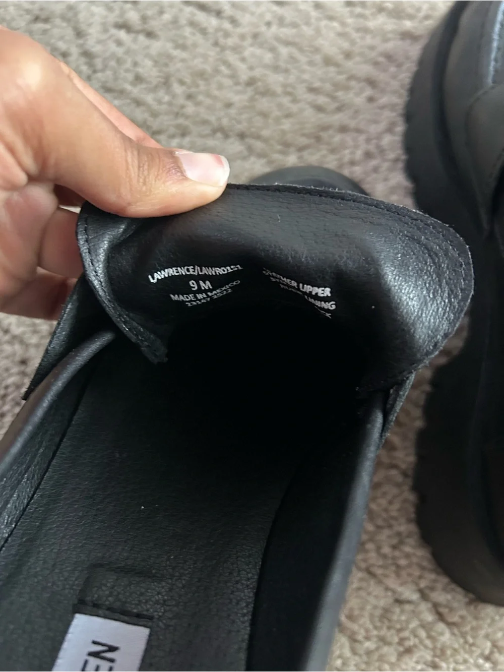 Steve Madden Black Lug Sole Penny Loafers